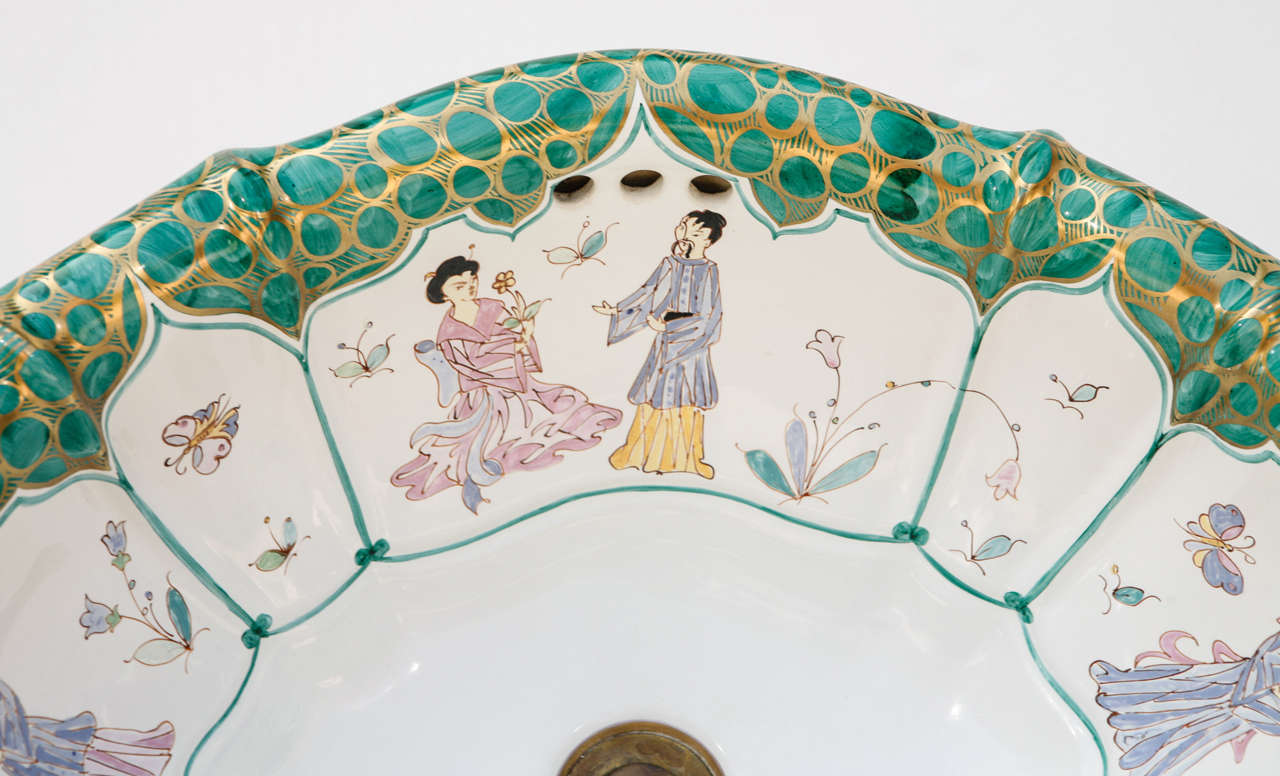Anglo-Japanese Vintage Sherle Wagner Chinoiserie Sink