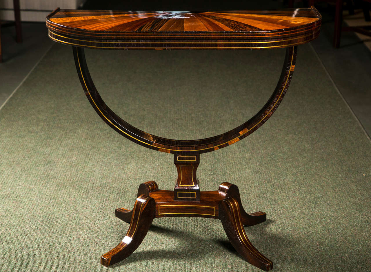 Regency Rosewood & Brass Banded Table