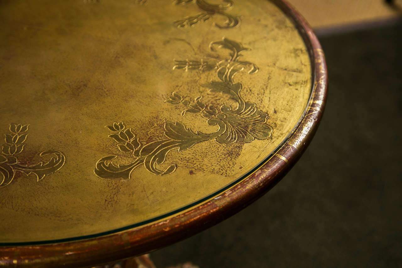 Carved & Gilt Italian Side Table In Good Condition In Stamford, CT