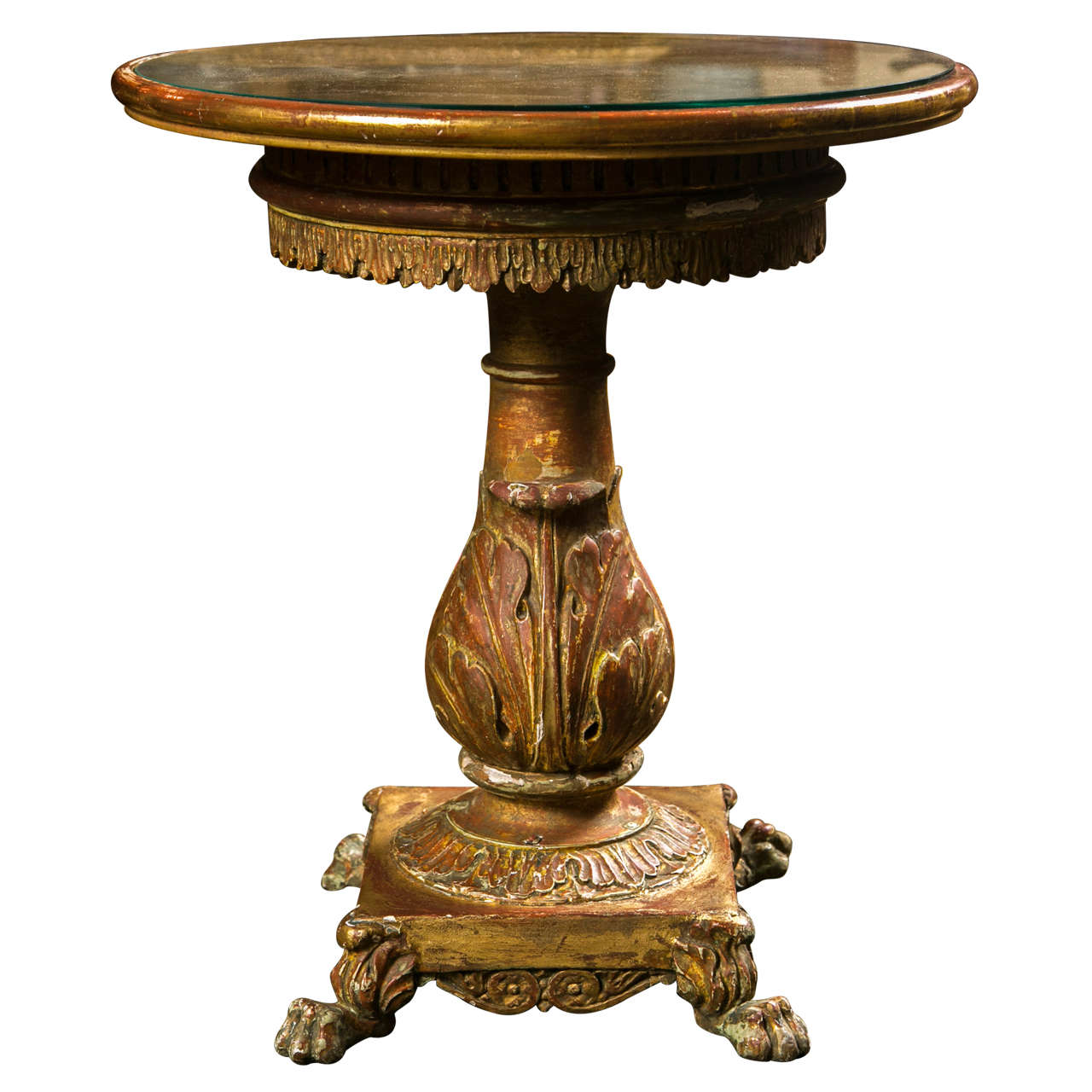 Carved and Gilt Italian Side Table at 1stDibs