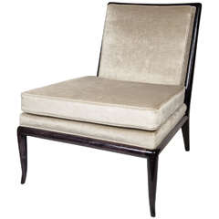 Elegant Mid-Century Modern Sabre Leg Slipper Chair by T.H. Robsjohn-Gibbings