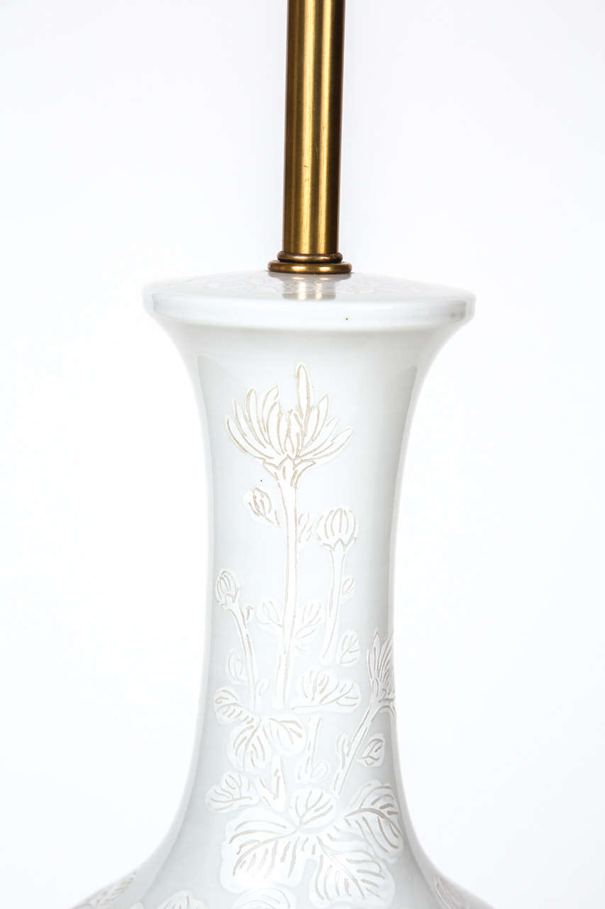 Porcelain Celedon Urn Lamp For Sale