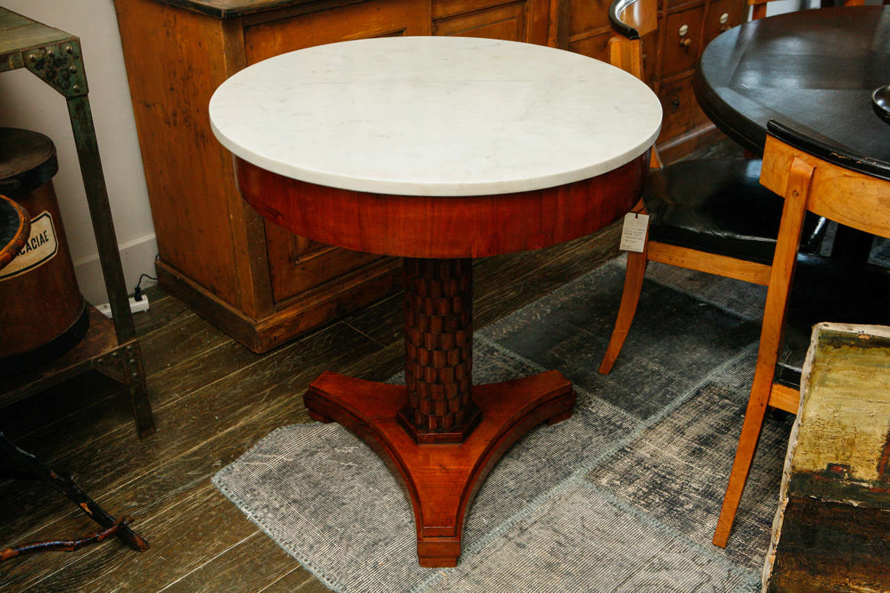 Italian Marble Top Pedestal Base Table or Pair Tables, Circa 1840