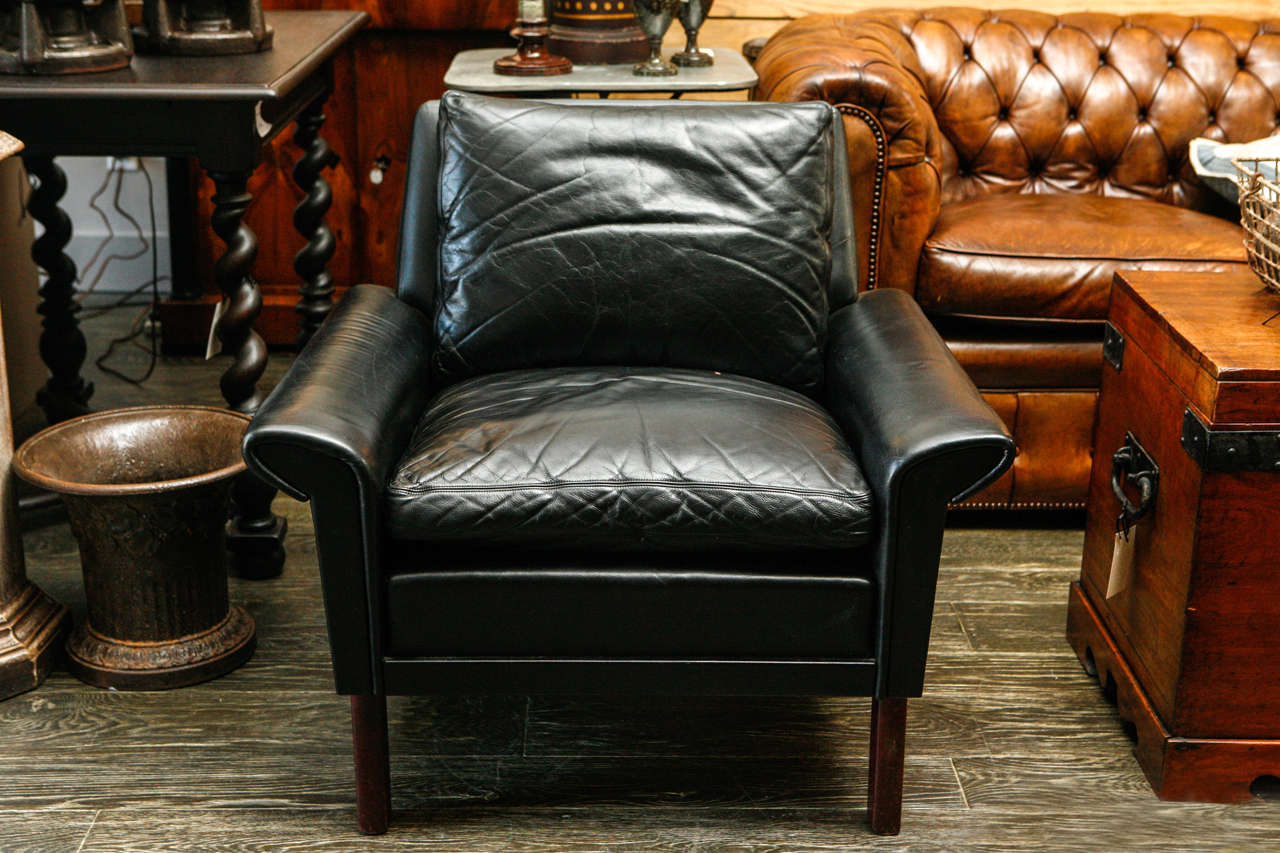 Mid-Century Modern Danish Leather Arm Chairs
