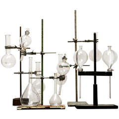 Collection (or Singles) of Glass Beakers on Stands ca. 1890