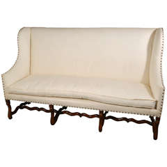 Antique Louis XIII Walnut Wingback Sofa