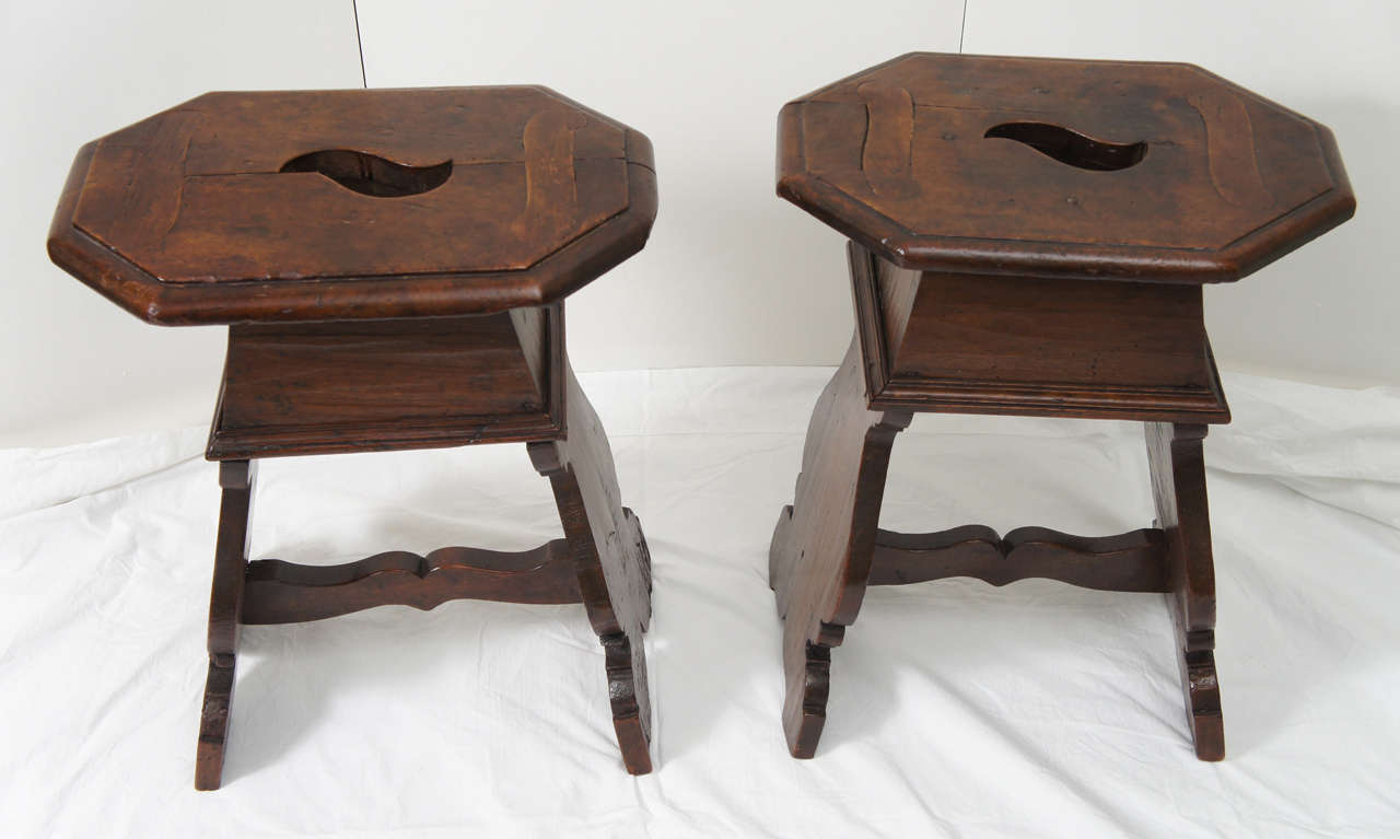 Pair of 17th / 18th Italian Gout stools