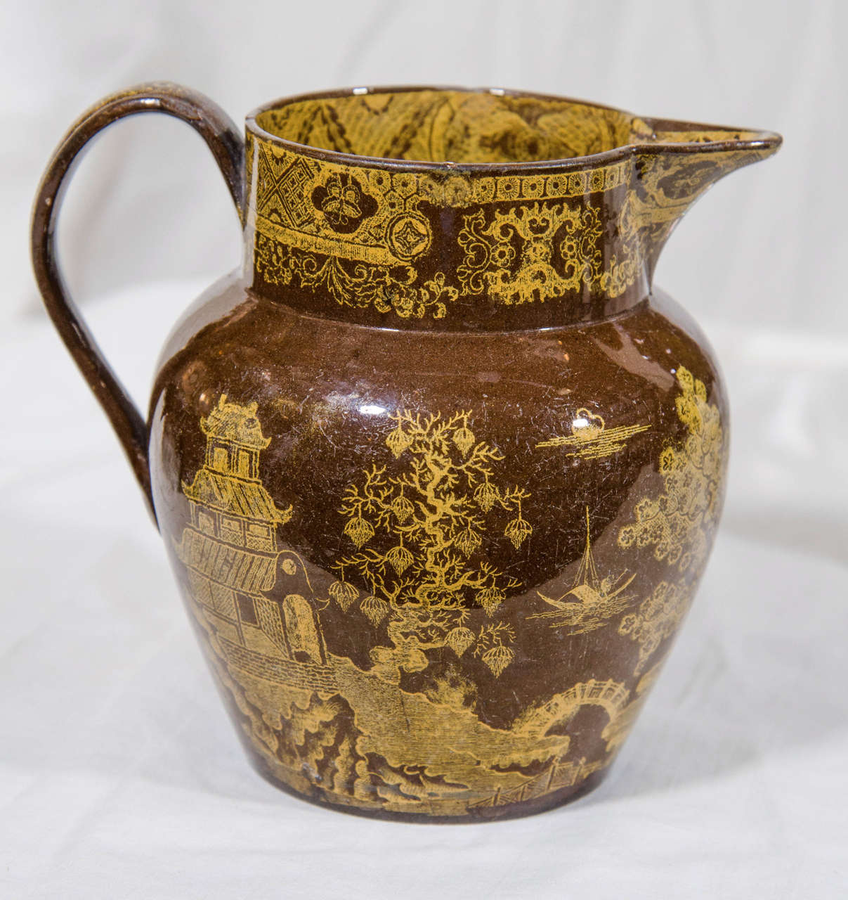 19th Century Collection of Scott Brothers or Southwick Pottery Pitchers