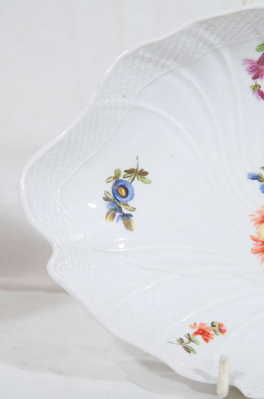 Antique Imperial Vienna Porcelain Dishes Painted with Flowers 3