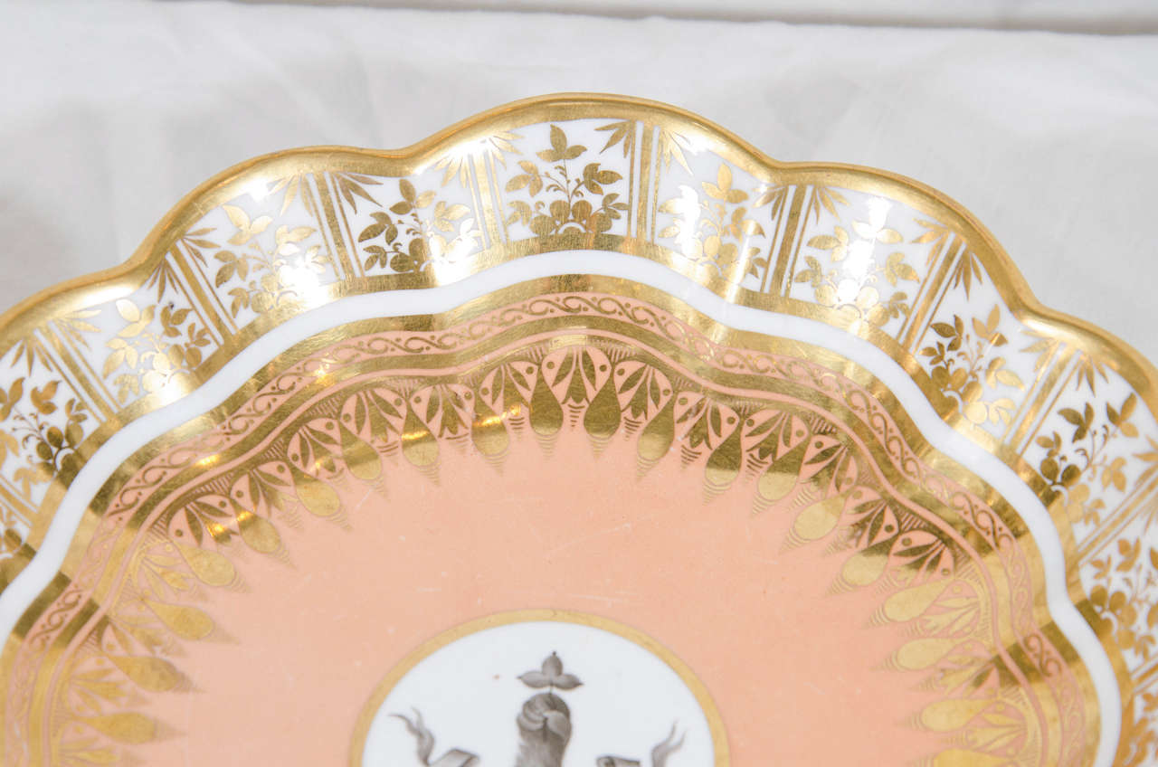 English Pair of Spode Armorial Dishes with Phipps Family Crest & Motto: Re E Merito