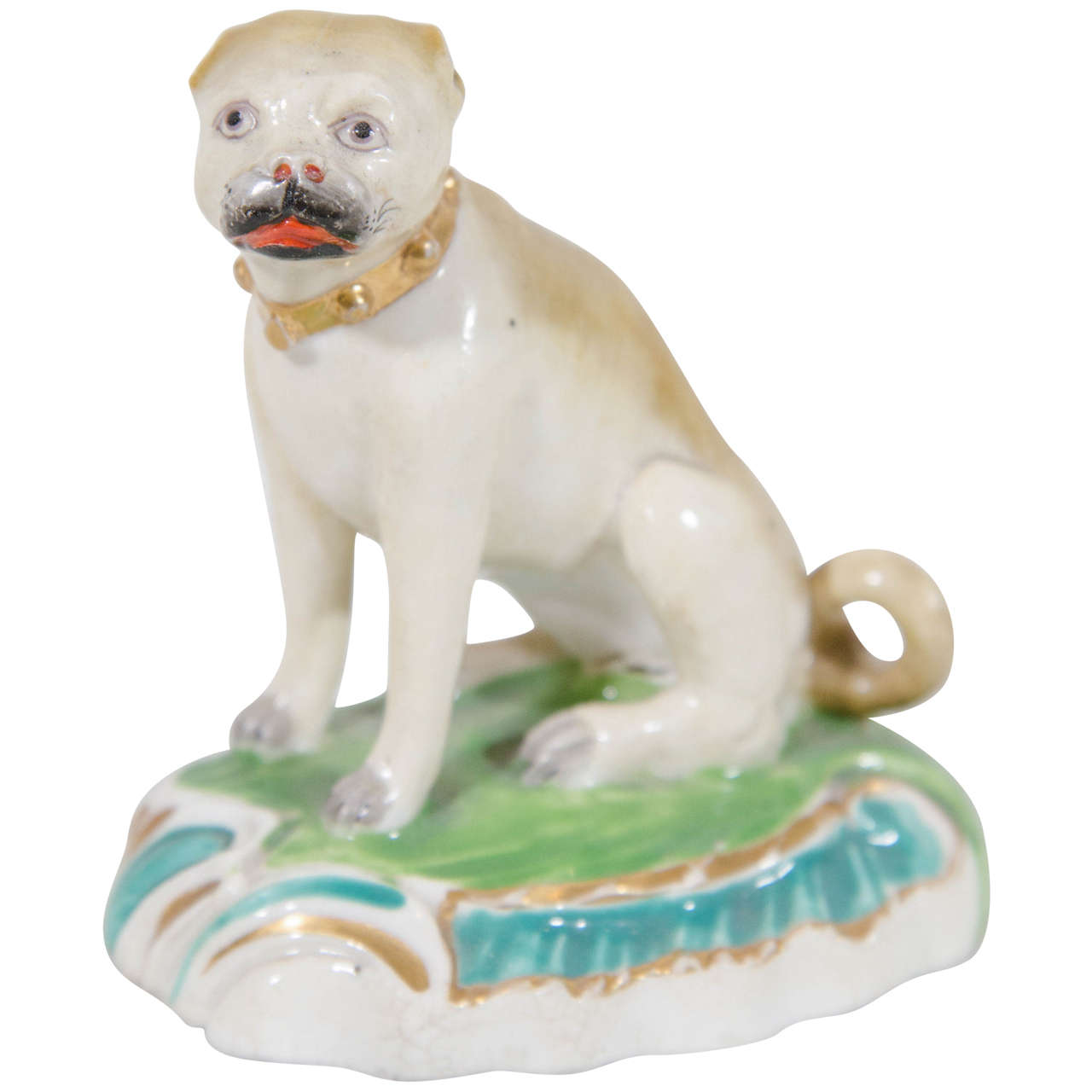 Antique Porcelain Pug Dog at 1stdibs
