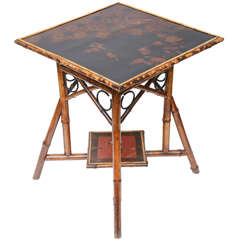 Superb 19th Century English Bamboo Lacquer Side Table