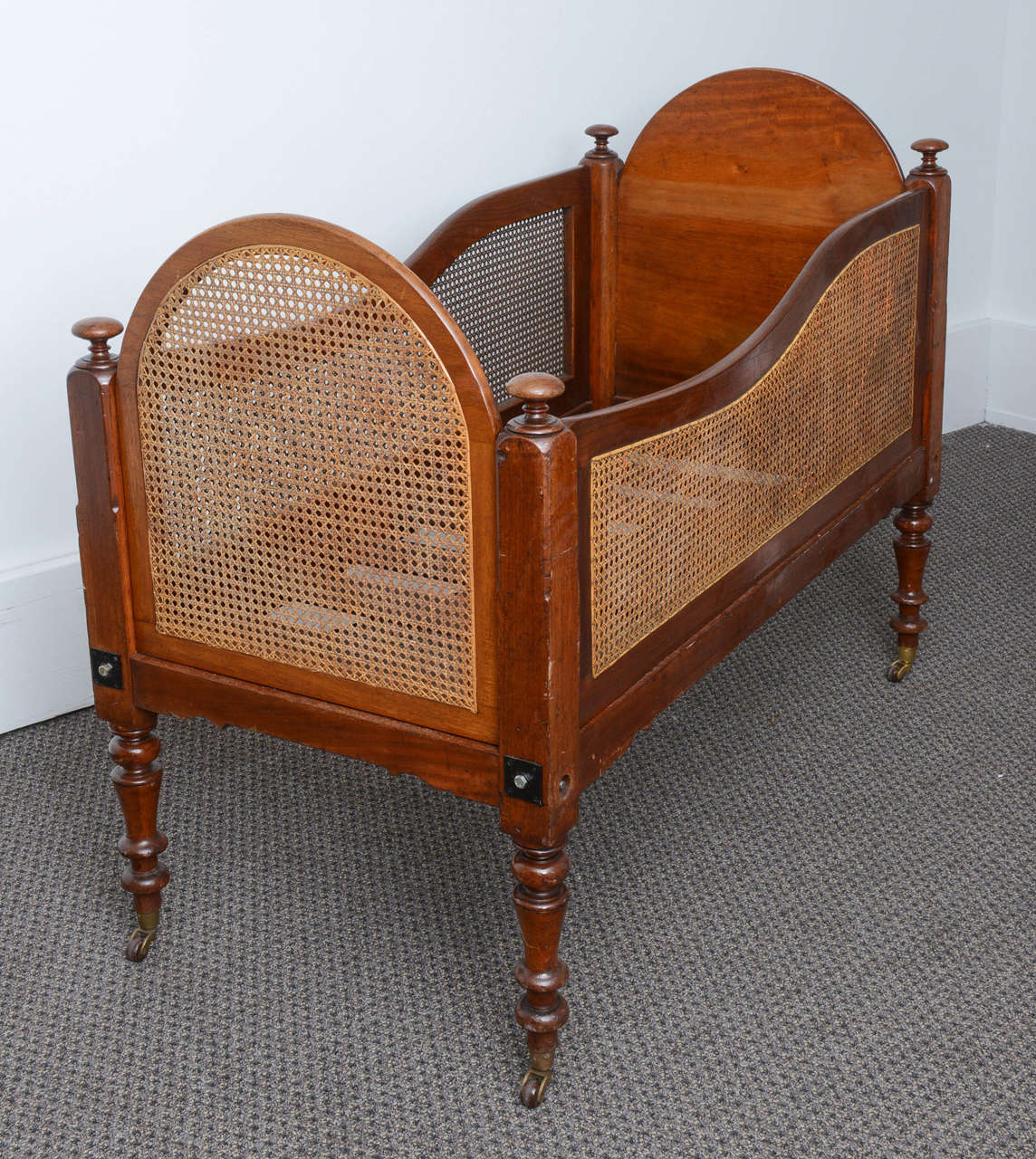 Rare 19th Century Mahogany Babies or Dolls Cradle 2
