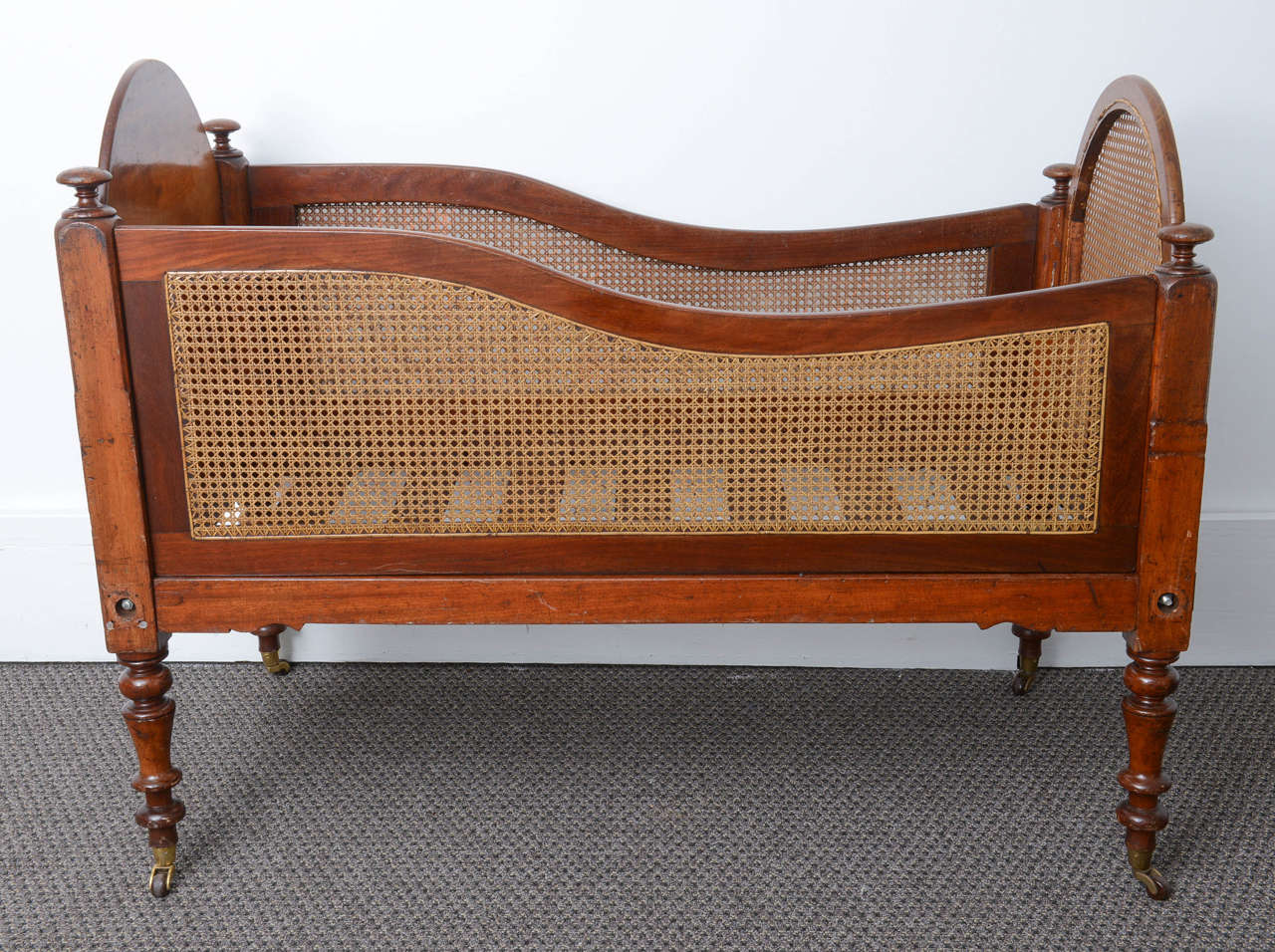 Rare 19th Century Mahogany Babies or Dolls Cradle 6