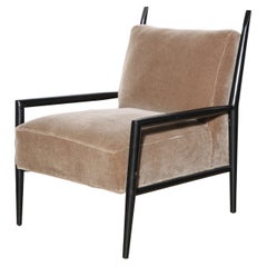 Paul McCobb 3082-E Planner Group Ebonized Lounge Chair in Taupe Mohair, 1950s