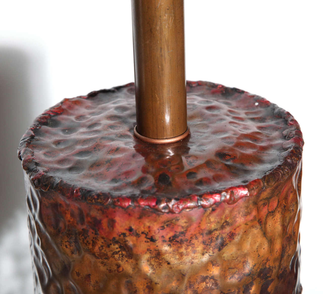 Plated Tall Marcello Fantoni for Raymor Copper Torch-Cut Table Lamp