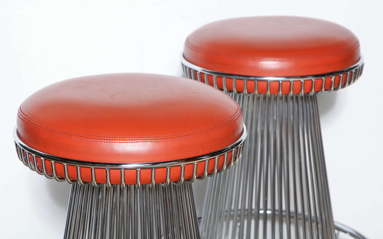 American pair of Cy Mann Chrome Counter Stools