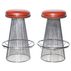 pair of Cy Mann Chrome Counter Stools
