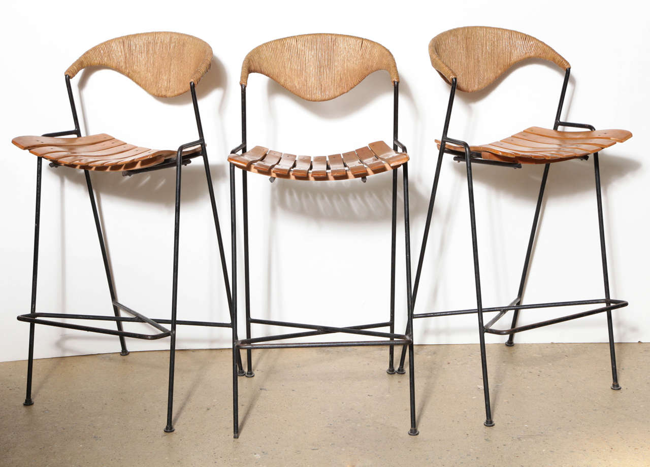 set of 3 Arthur Umanoff Bar Stools