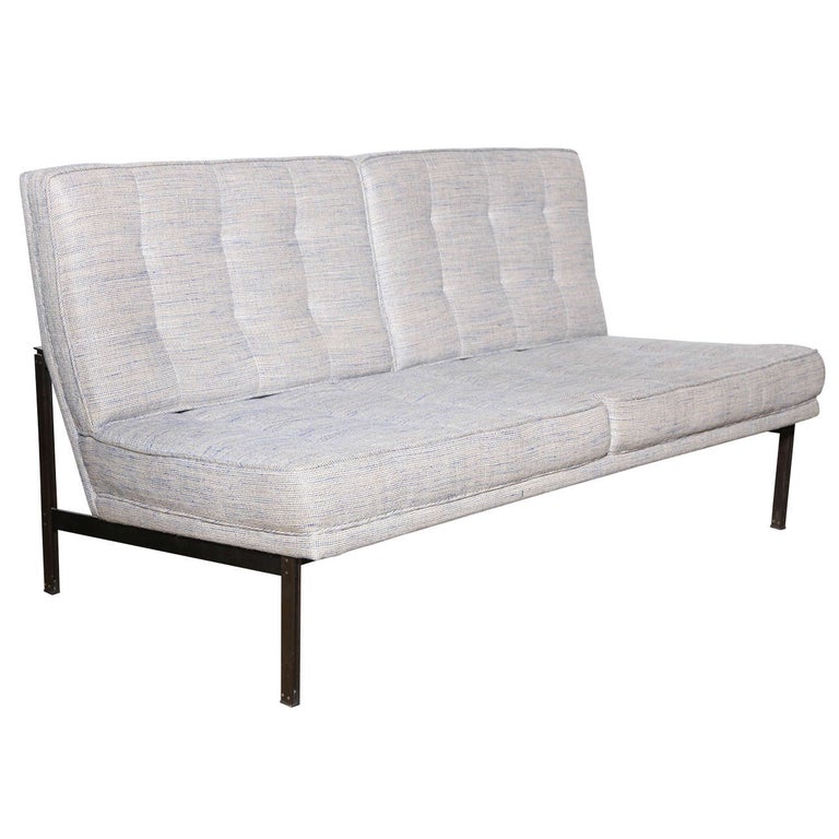Florence Knoll Bronze "Parallel Bar" Loveseat, 1950's at 1stDibs