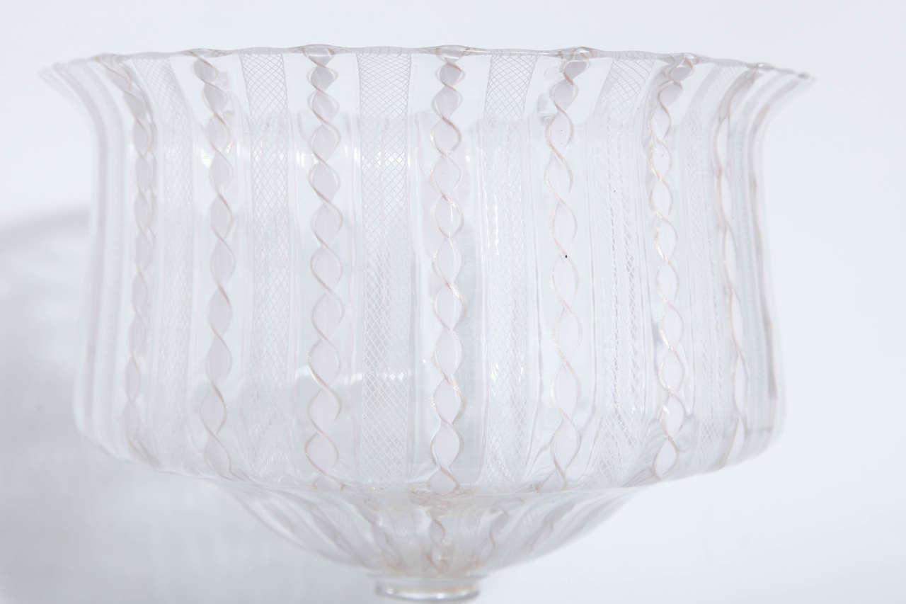Italian Venetian Glass Pedestal Bowl