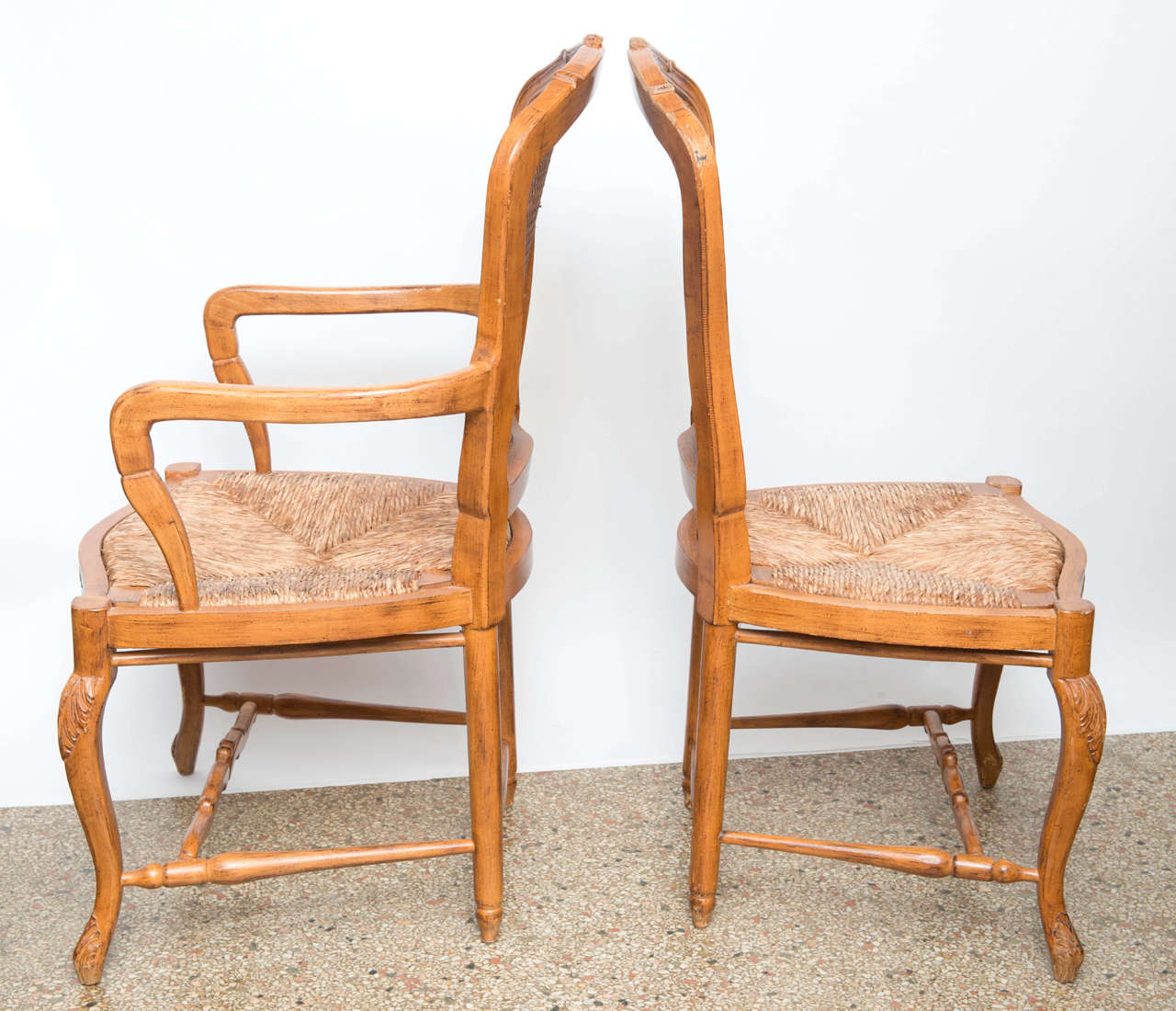 Birch Set of Six French Provençal Chairs, 20th Century