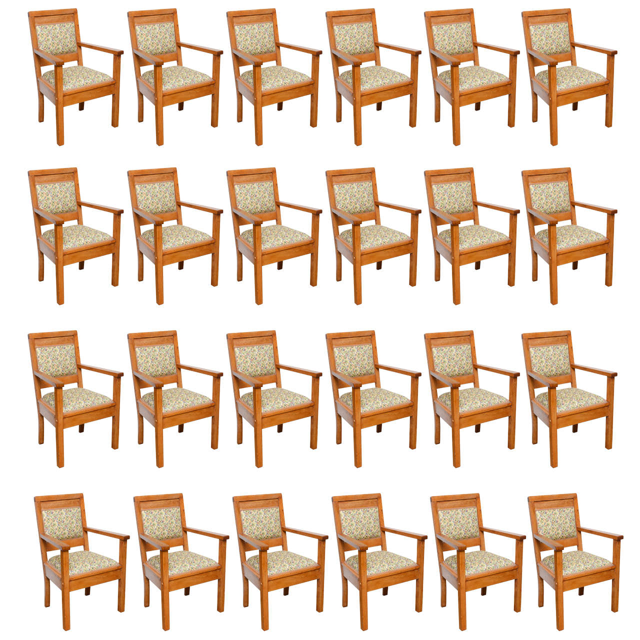 Set of 24 Matching Arts & Crafts or Mission Armchairs, circa 1915 For Sale