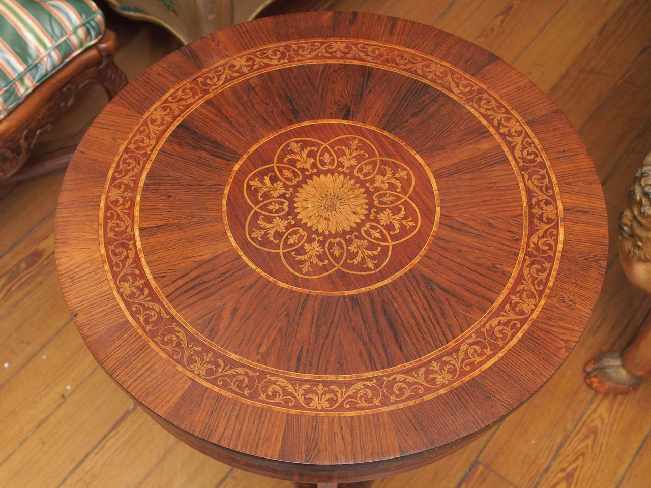 Inlay Italian Directoire Marquetry Table For Sale