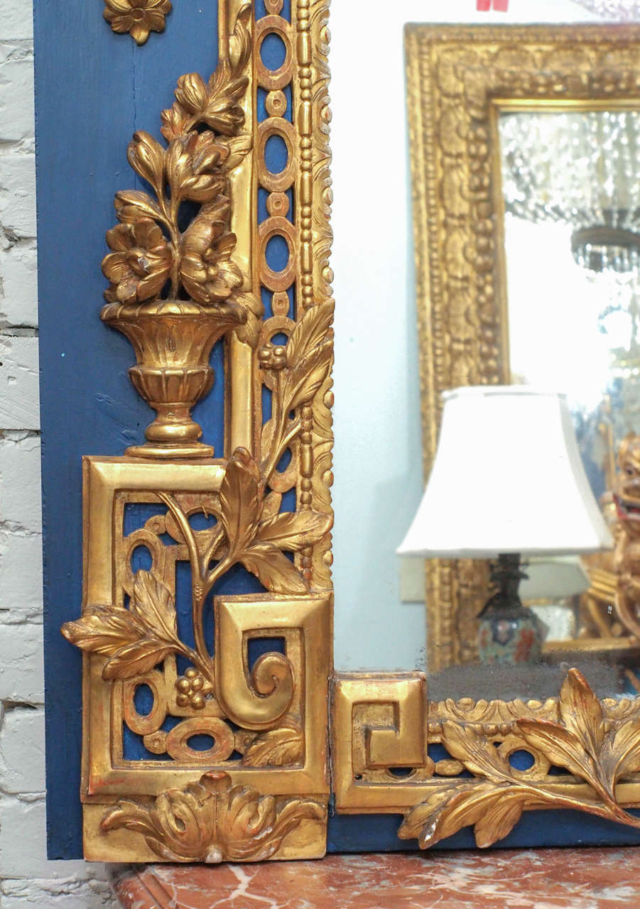 Louis XVI Giltwood and Painted Trumeau Mirror 4