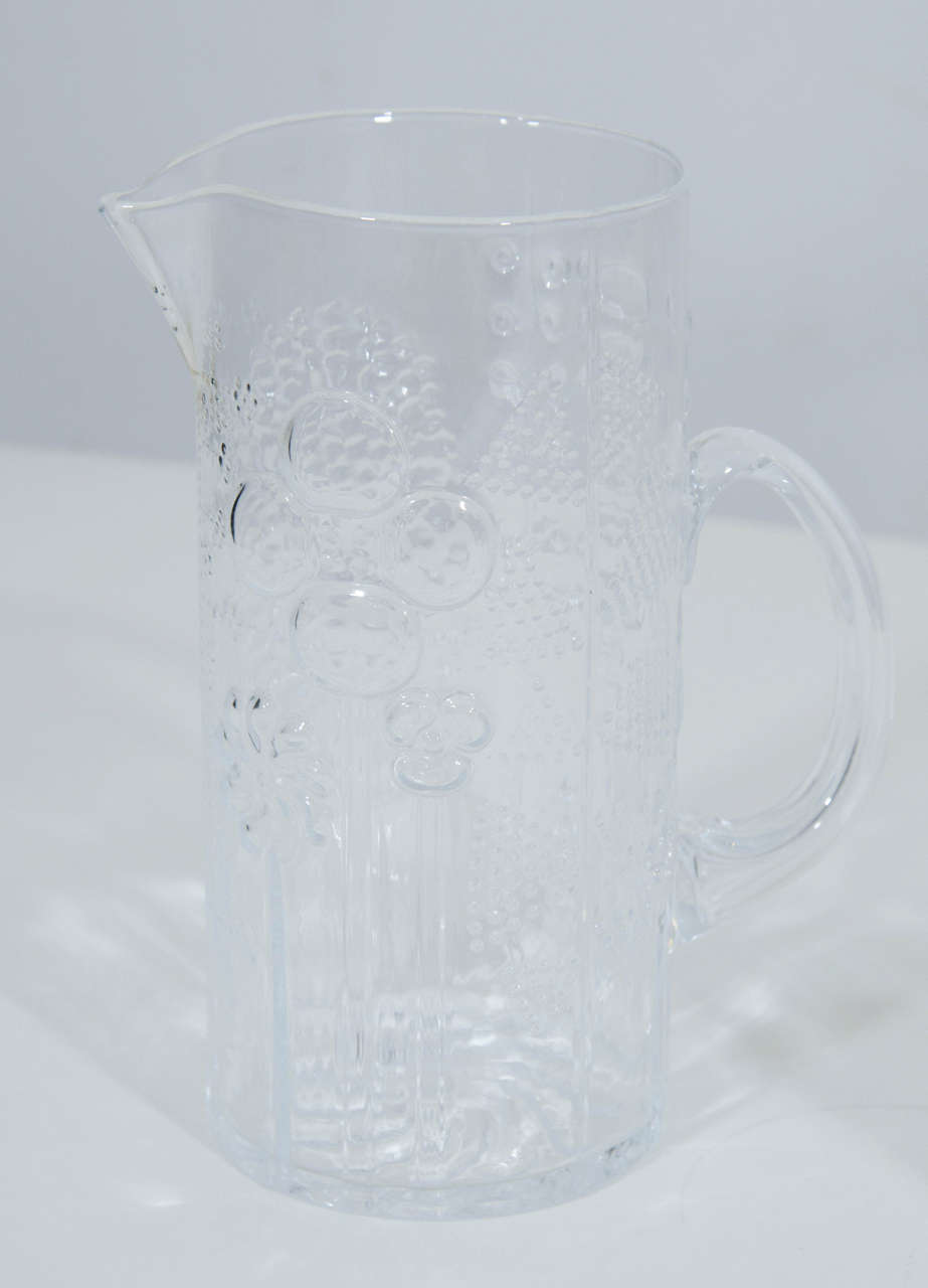 Crystal Pitcher and Glasses Set by Oiva Toikka for Iittala In Good Condition In New York, NY