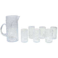 Crystal Pitcher and Glasses Set by Oiva Toikka for Iittala