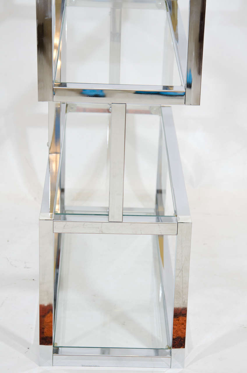 Chrome Cubic Etagere In Good Condition In New York, NY