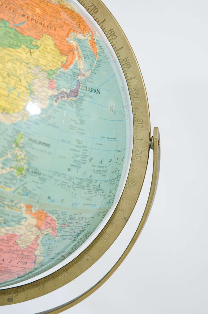 Replogle World Globe on Modernist Stand In Good Condition In New York, NY