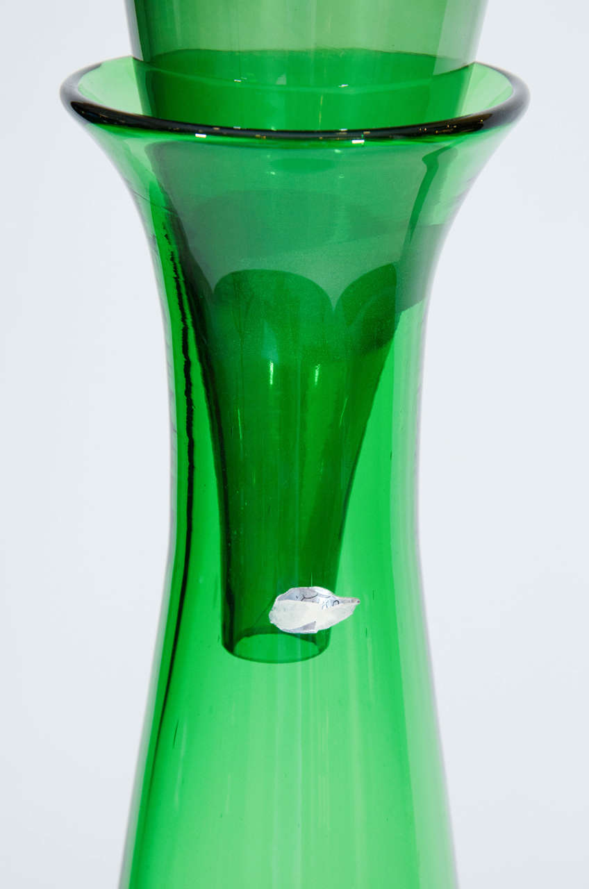 American Grand and Tall Floor Decanter by Wayne Husted for Blenko