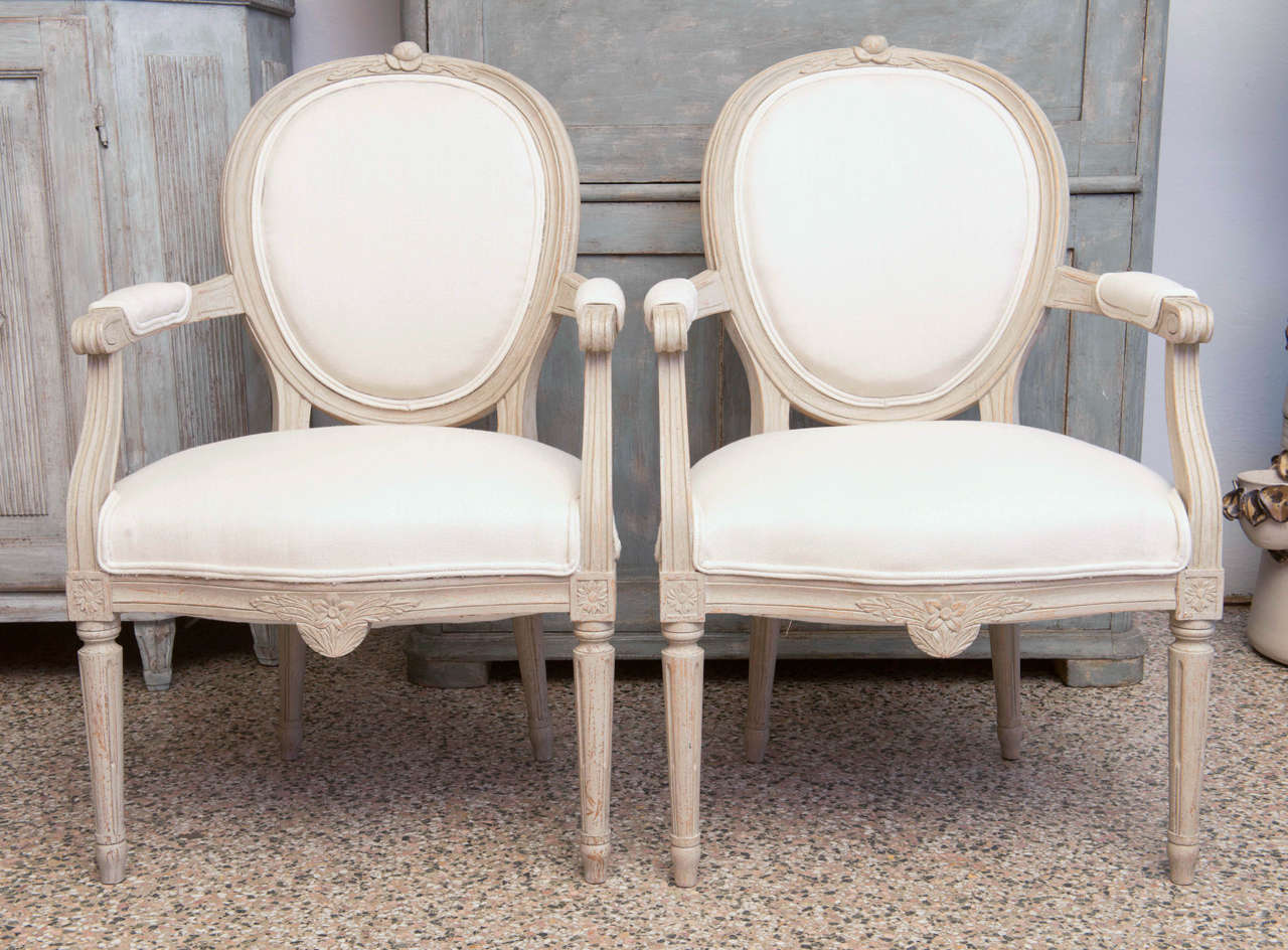 19th Century Pair of Swedish Antique Armchairs