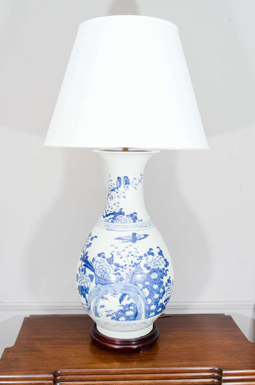 blue china lamps