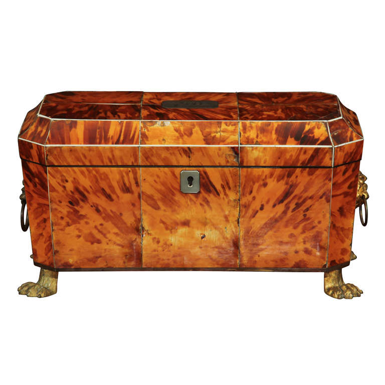 Georgian Tortoise Shell Tea Caddy