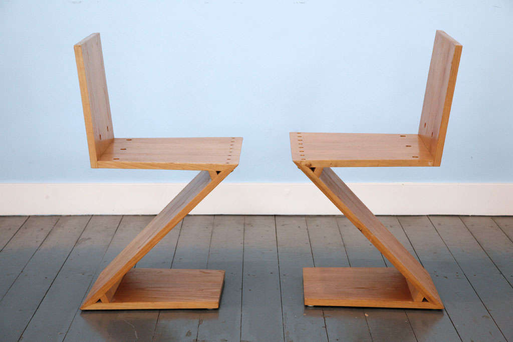 Dutch Zig-Zag Chair  by Gerrit Thomas Rietveld For Sale