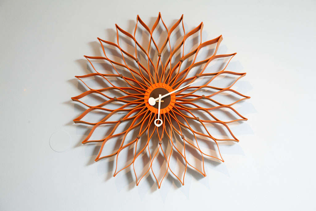 wallclock, with orange stained veneer