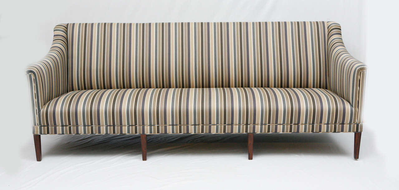 Kaare Klint Sofa Designed In   And Produced By Rud Rasmussen.  Reupholstered In Alexander Girard Fabric