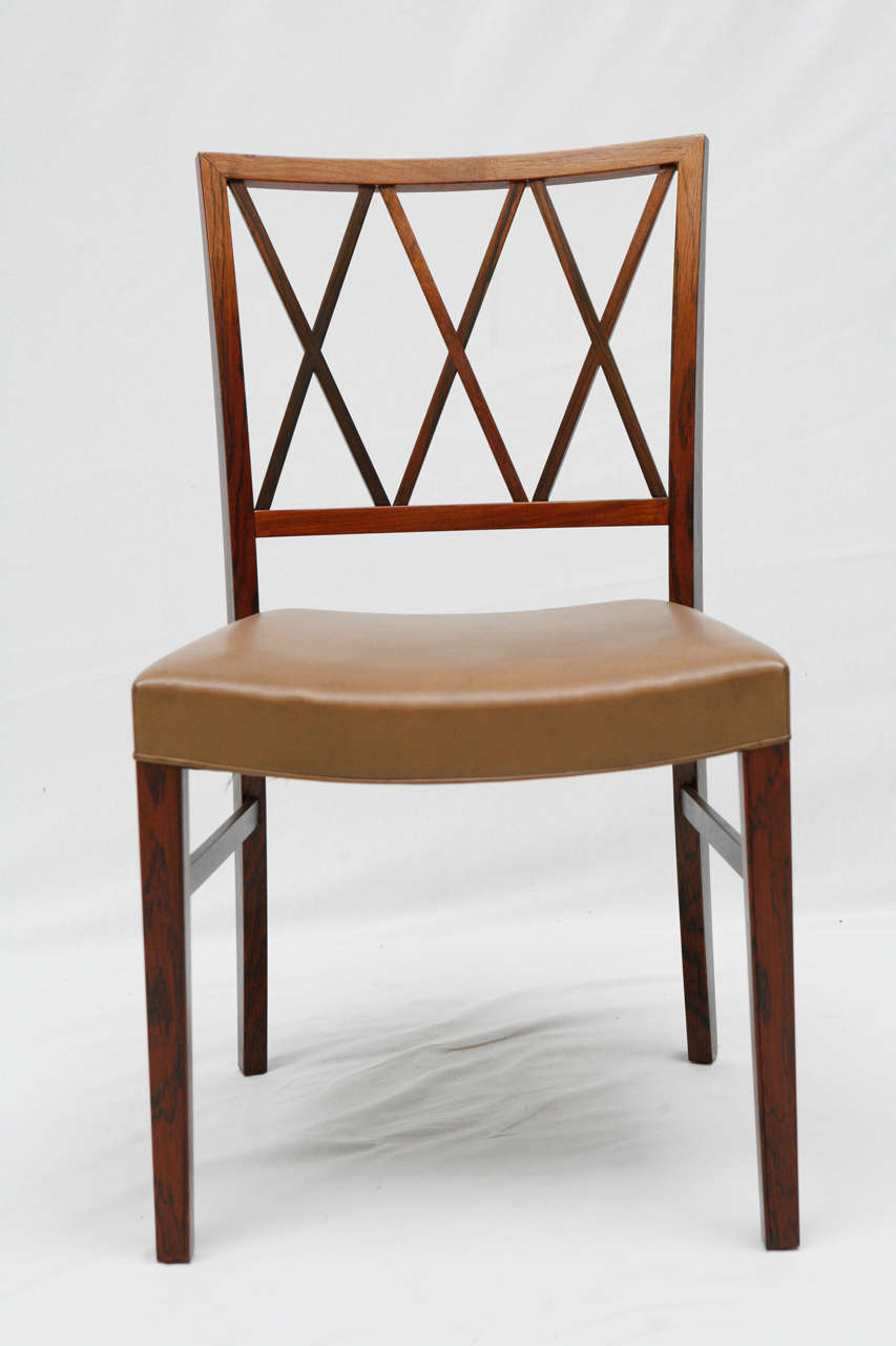 Set Of 6 Rosewood Ole Wanscher Dining Chairs