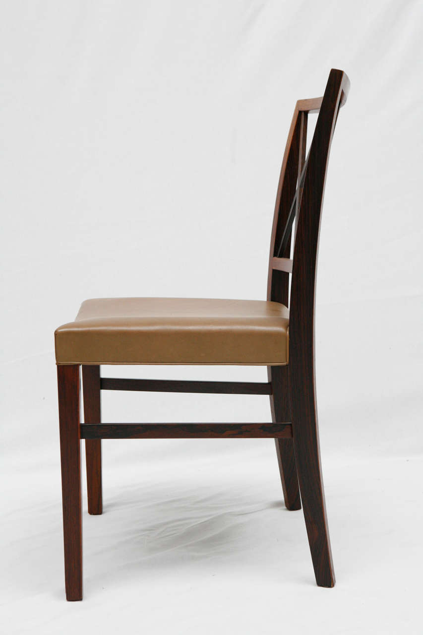 6 Rosewood Ole Wanscher Dining Chairs In Excellent Condition In Los Angeles, CA