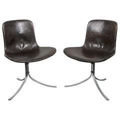 Poul Kjaerholm PK9 Chairs for E. Kold Christensen, Original Condition, 1960s