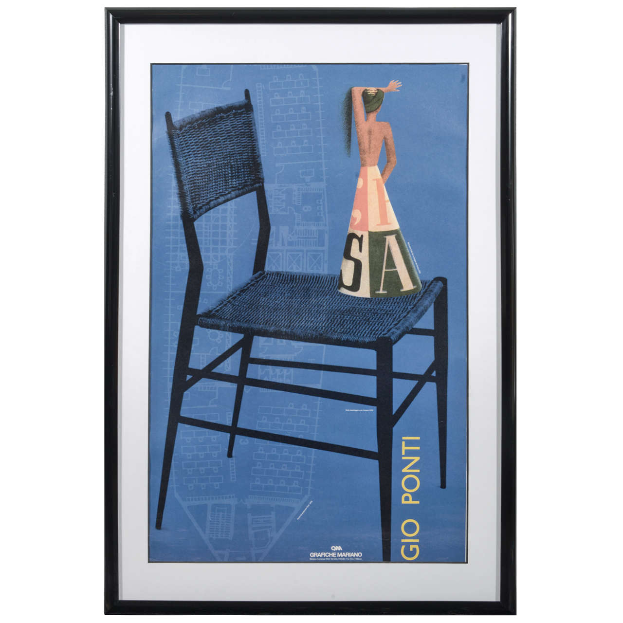 Italian Grafiche Mariano 20th Century Poster of Gio Ponti Design For Sale