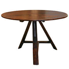Round Belgian Walnut Entry Table ,  c.19th