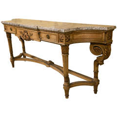 French Louis XVI Style Marble-Top Console by Jansen