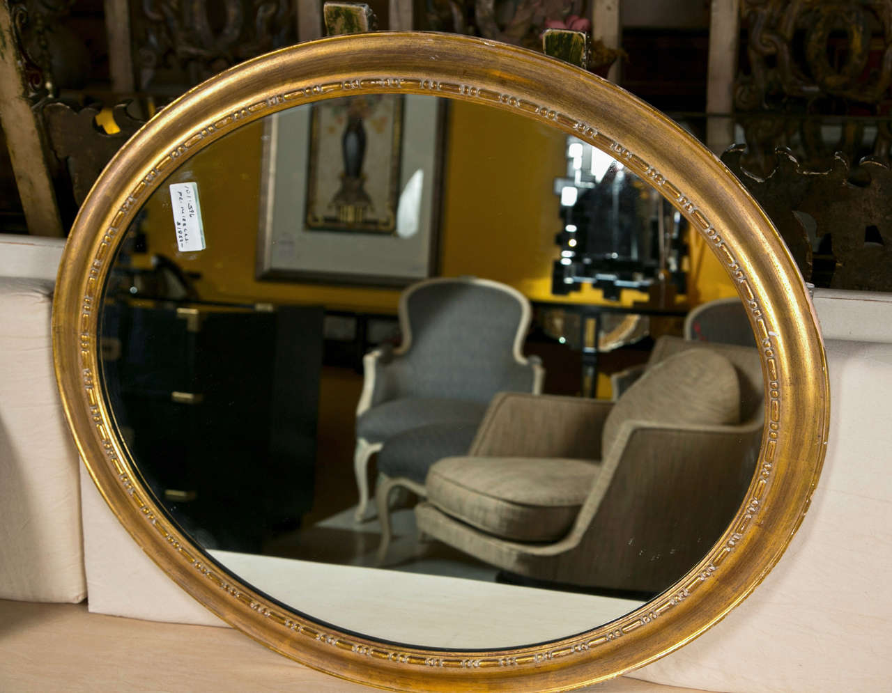 Vintage Gilt Frame Oval Mirror