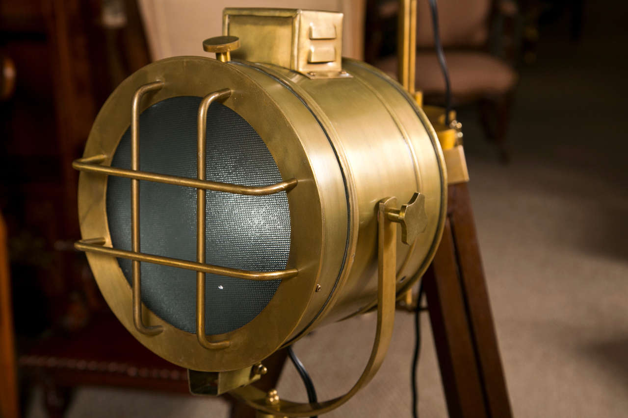 Pair of Industrial Style Search Lights In Good Condition In Manhasset, NY