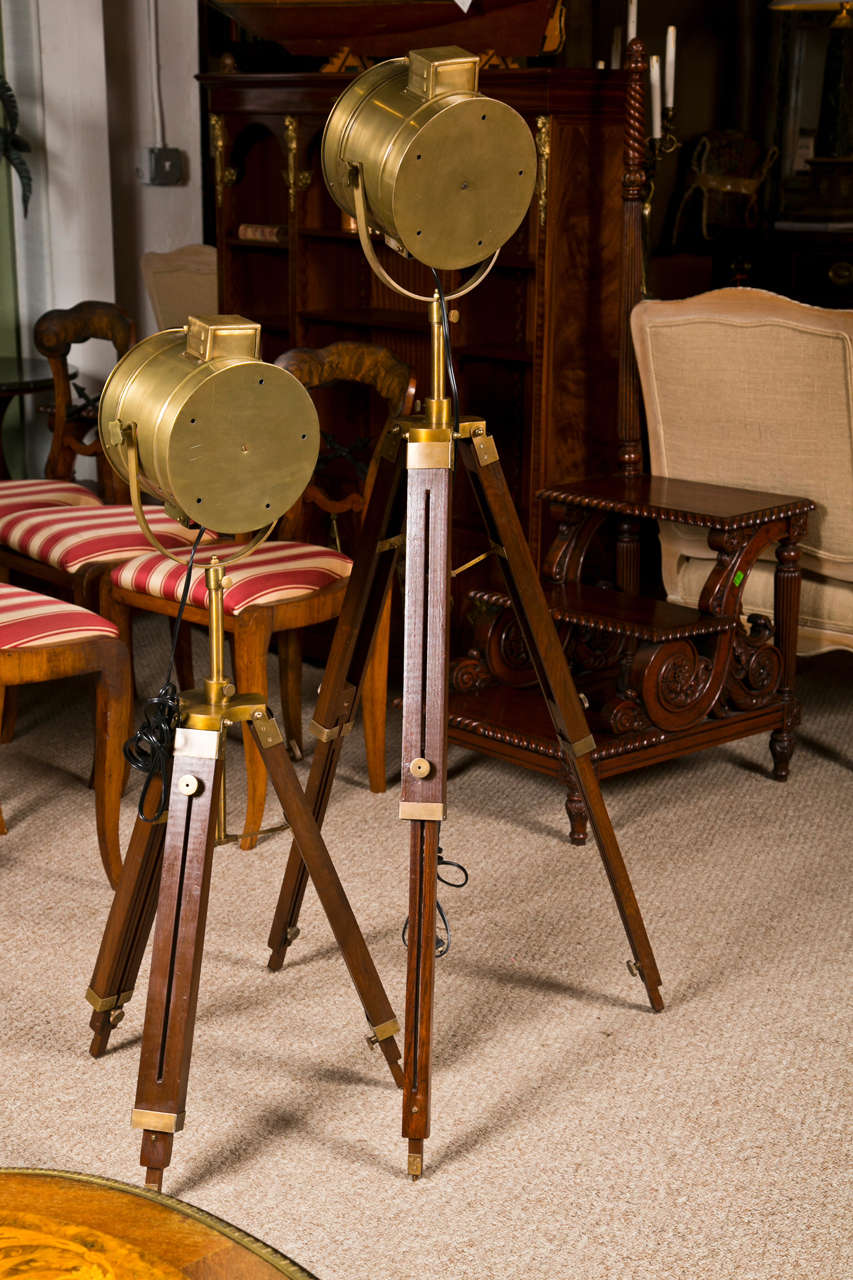 Pair of Industrial Style Search Lights 2