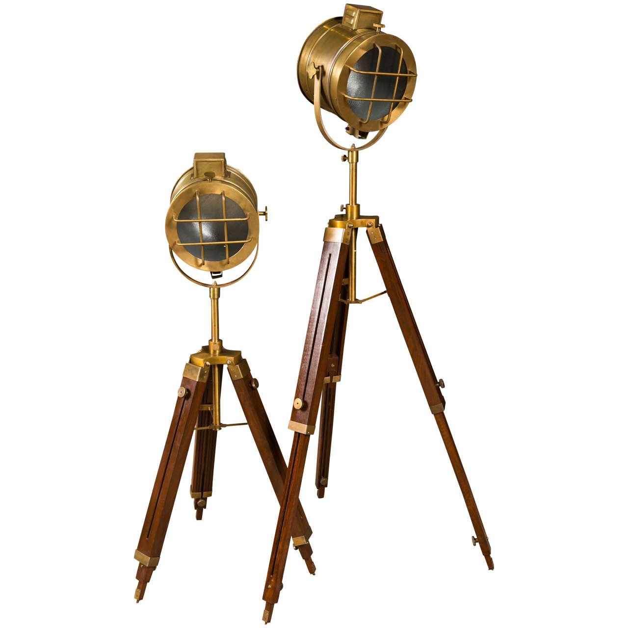 Pair of Industrial Style Search Lights